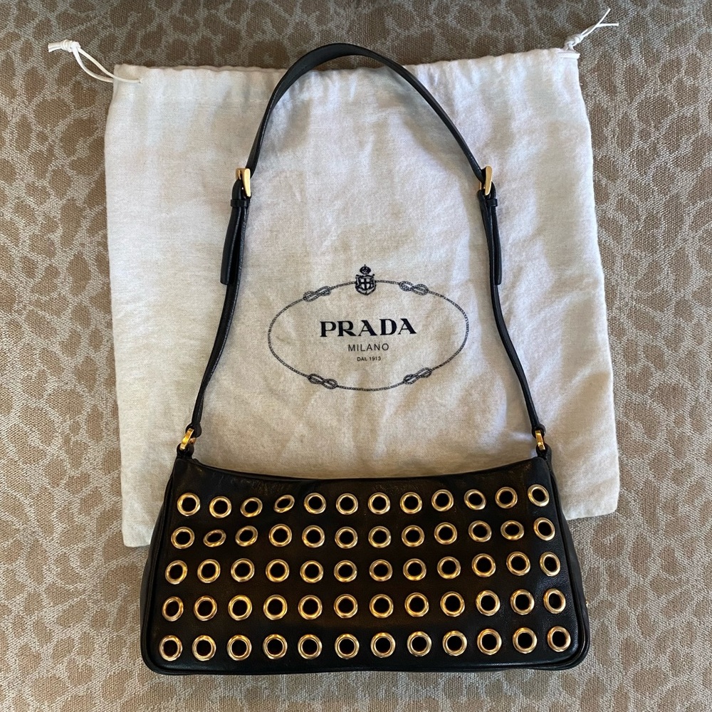 Prada Black Nappa Mini Grommet Bag